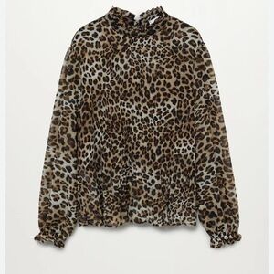 Mango Leopard Print Blouse